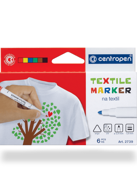 Centropen fixy na textil – 6 barev