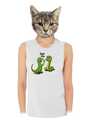 High Five dámské tílko volné White