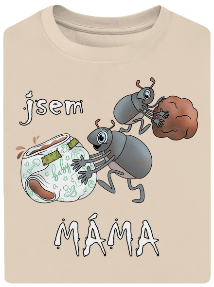 Jsem táta a máma unisex tričko oversized Almond