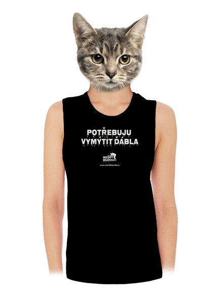 Potřebuji vymýtit ďábla dámské tílko volné Black