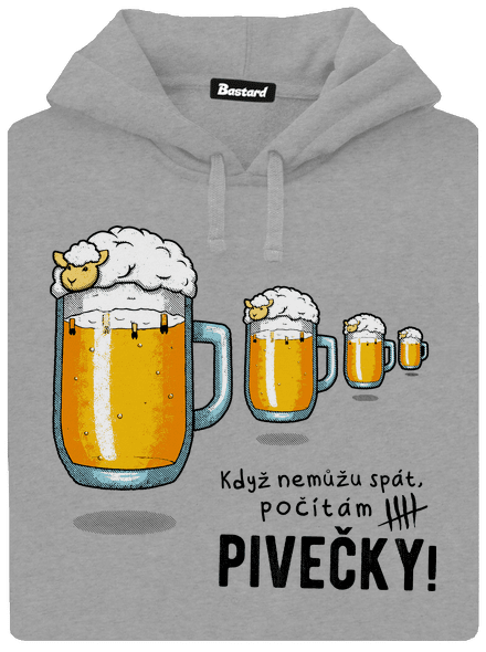 Pivečka pánská mikina klokanka Light Melange