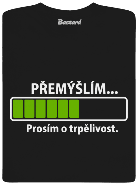 Přemýšlím pánské tričko Black