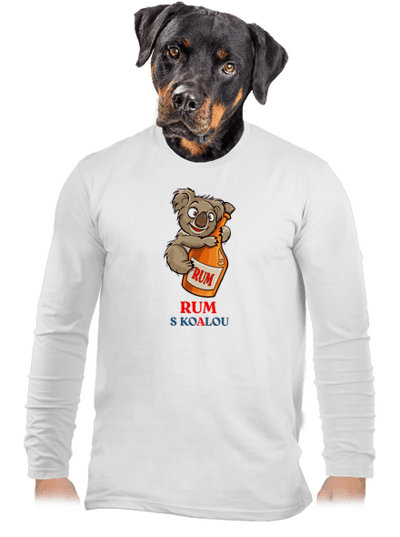 Rum s koalou pánské dlouhý rukáv White