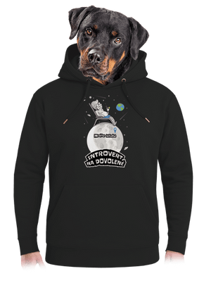 Introvert na dovolené unisex mikina premium Dark Black