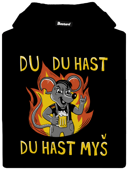 Du hast myš dámská mikina klokanka Black