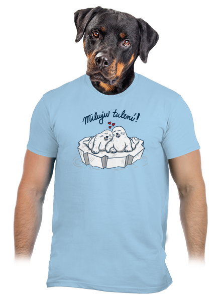 Miluju tulení pánské tričko Sky Blue