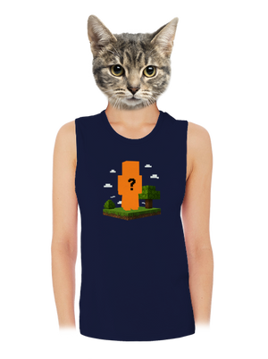 Minecraft z vlastní fotky dámské tílko volné Navy