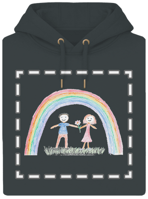 Dětské kresby - nahraj vlastní unisex mikina premium Charcoal