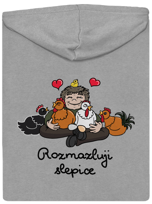 Rozmazluji slepice pánská mikina na zip Light Melange