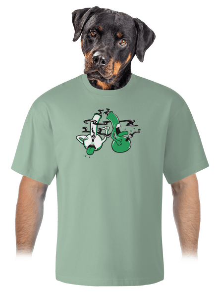 Bongo kašel unisex tričko oversized Sage