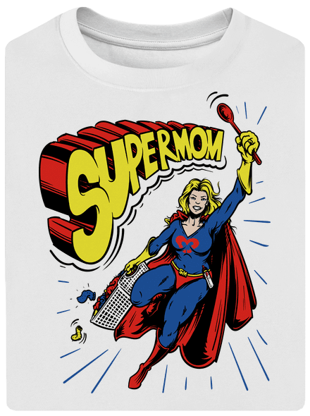 Supermom unisex tričko oversized White