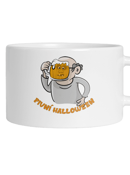 Pivní Halloween hrnek makronka White