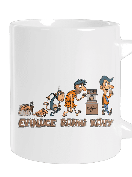Evoluce ranní kávy velký hrnek White