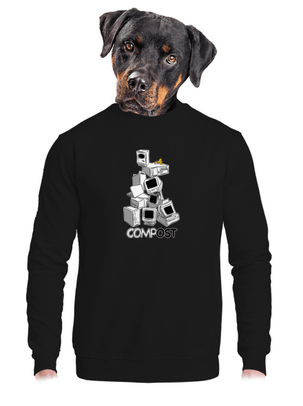 Compost unisex mikina bez kapuce Black
