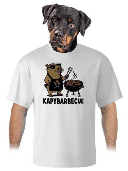 Kapybarbecue unisex tričko oversized White