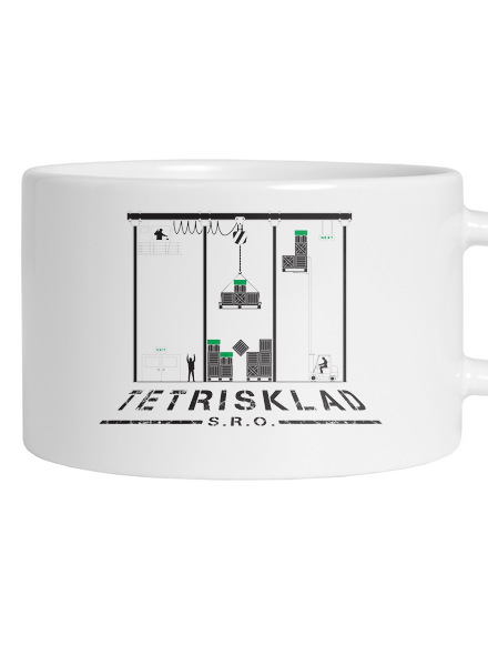 Tetrisklad hrnek makronka White
