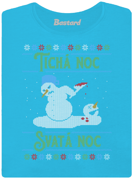 Vánoční koleda dámské tričko s lemem Blue Atol