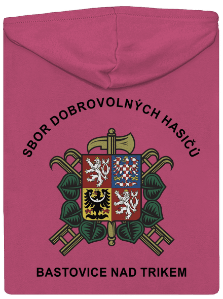 Sbor dobrovolných hasičů s vlastním erbem obce dámská mikina na zip Magenta