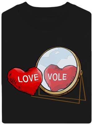 Love vole unisex mikina bez kapuce Black