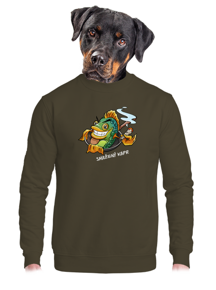Smažený kapr unisex mikina bez kapuce Urban Khaki