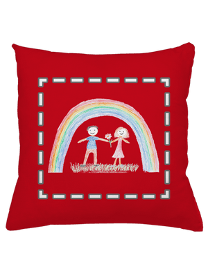 Dětské kresby - nahraj vlastní polštář Red