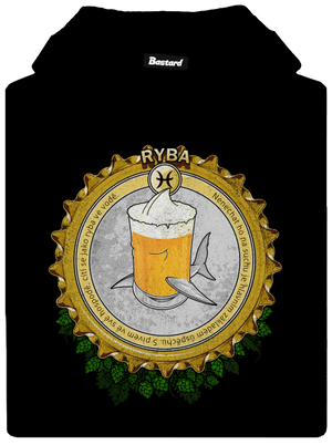 Pivní horoskop: Ryba pánská mikina klokanka Black