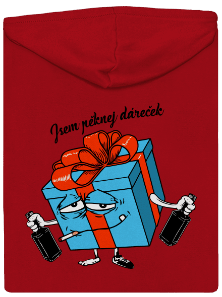 Dáreček pánská mikina na zip Red