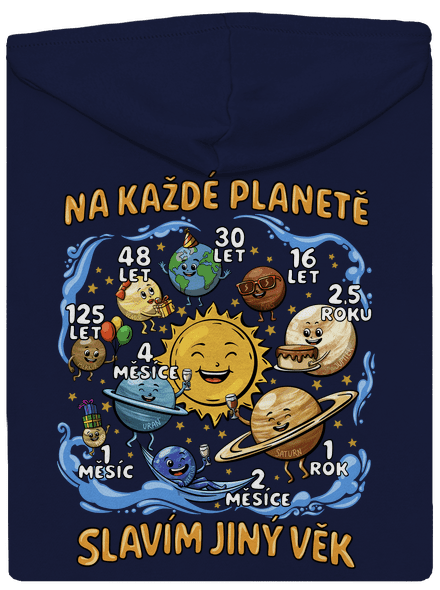 Věk na planetách pánská mikina na zip Navy