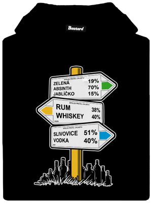 Rozcestník pánská mikina klokanka Black