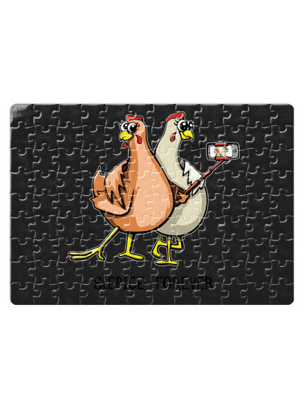 Slepice forever puzzle White