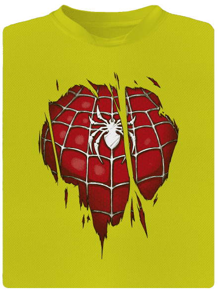 Spider Inside dětské sportovní tričko Neon Yellow