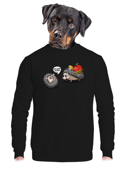 Alergický ježek unisex mikina bez kapuce Black