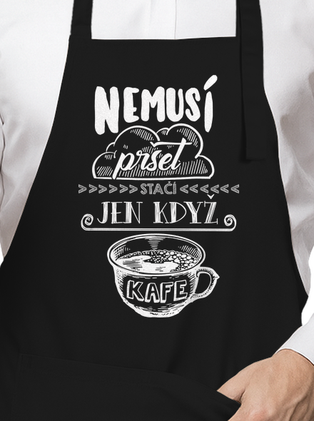 Milovník kávy zástěra Black