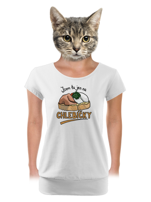 Na chlebíčky dámské tričko s lemem White