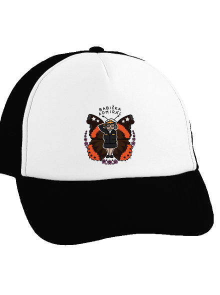 Babička admirál kšiltovka truckerka Black cap