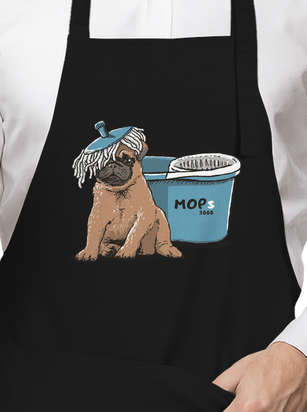 Mops zástěra Black