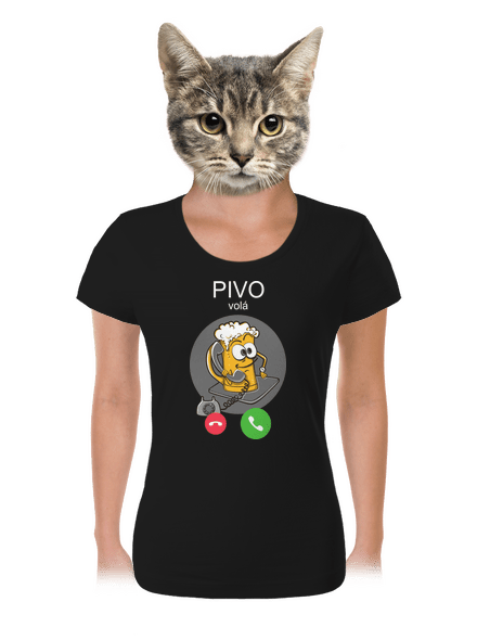 Pivo volá dámské tričko Black