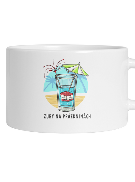 Zuby na prázdninách hrnek makronka White