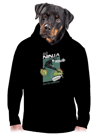 Ninja v rouši pánská mikina klokanka Black