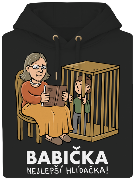 Babička hlídačka unisex mikina premium Dark Black