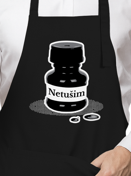 Netušim zástěra Black