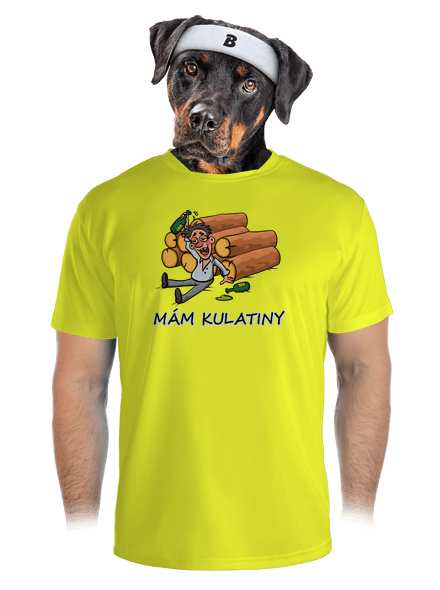 Mám kulatiny pánské sportovní tričko Neon Yellow