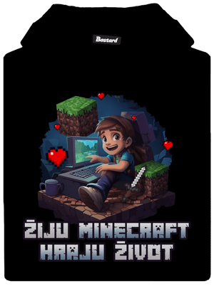 Žiju Minecraft dětská mikina klokanka Black