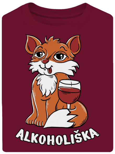 Vínová Alkoholiška unisex tričko oversized Garnet