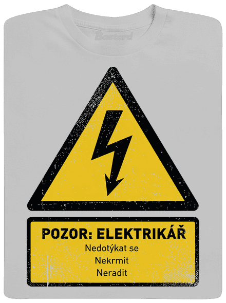 Pozor elektrikář pánské tričko Pacific Grey