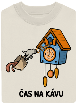 Čas na kávu unisex mikina bez kapuce Off White