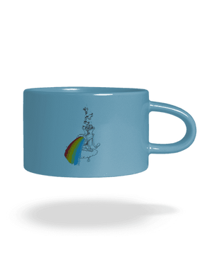 Jak vzniká duha hrnek makronka Blue Macaron