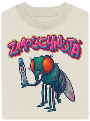 Zmouchnutá unisex mikina bez kapuce Off White