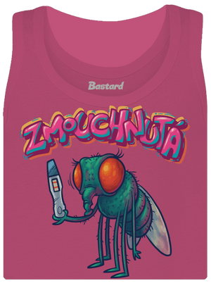 Zmouchnutá dámské tílko klasické Magenta