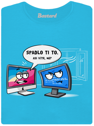 Mac vs. Windows dámské tričko s lemem Blue Atol